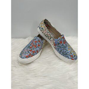 Keds x Rifle Paper Co Canvas Shoes Slip On Sneakers Women's 7.5 W Floral Blue